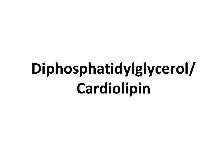 Diphosphatidylglycerol/ Cardiolipin 