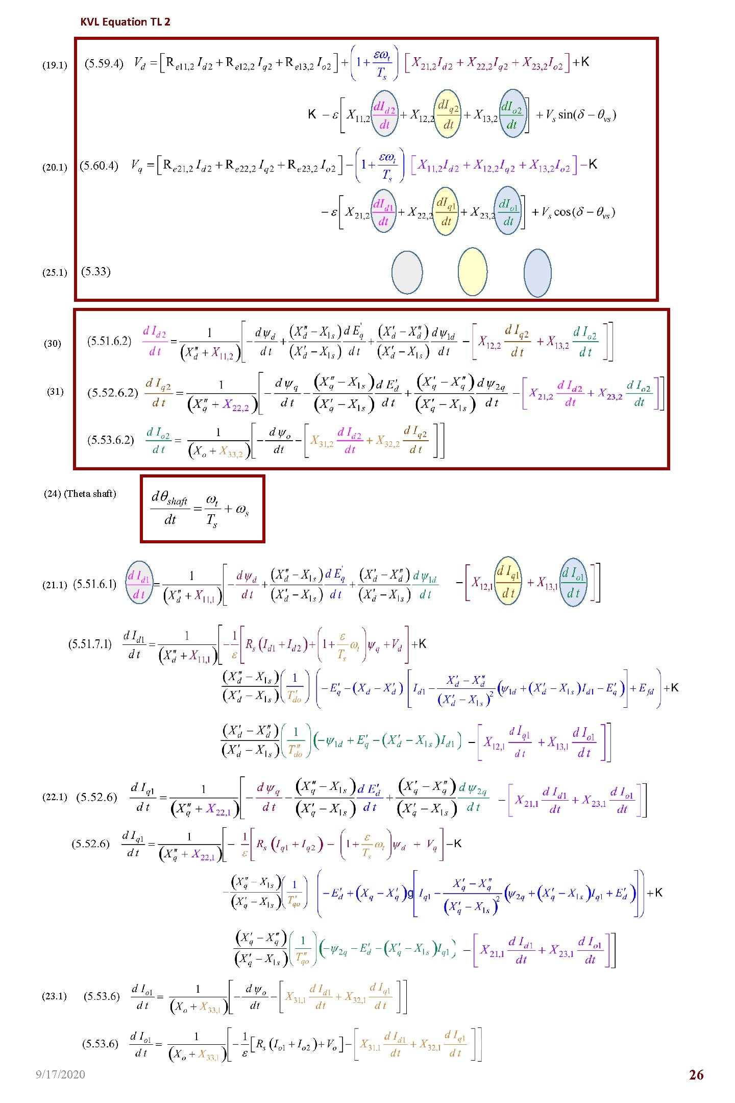 KVL Equation TL 2 (19. 1) (5. 59. 4) (20. 1) (5. 60. 4)