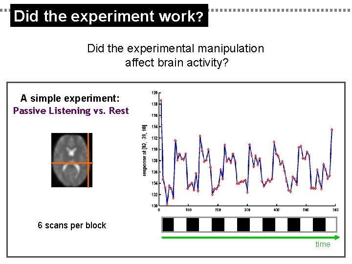 Did the experiment work? Did the experimental manipulation affect brain activity? A simple experiment: