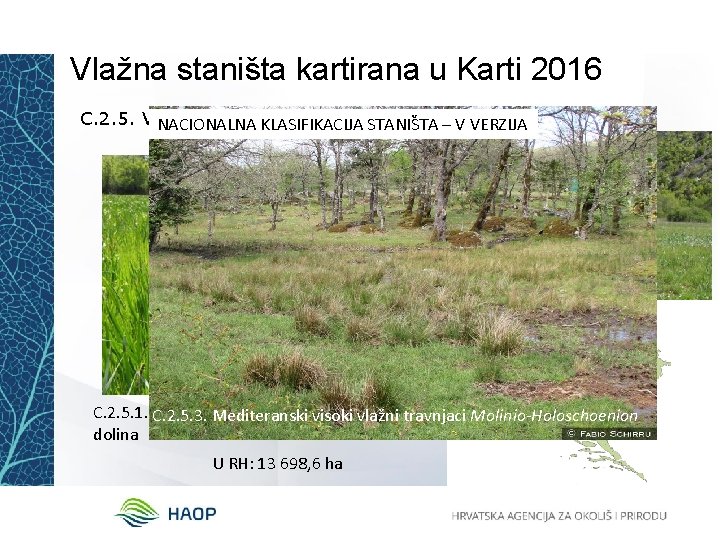 Vlažna staništa kartirana u Karti 2016 C. 2. 5. Vlažni travnjaci submediteranske zone NACIONALNA