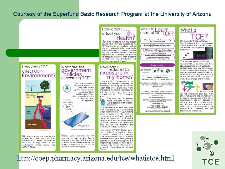 Courtesy of the Superfund Basic Research Program at the University of Arizona http: //coep.
