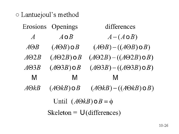 ○ Lantuejoul’s method 10 -26 