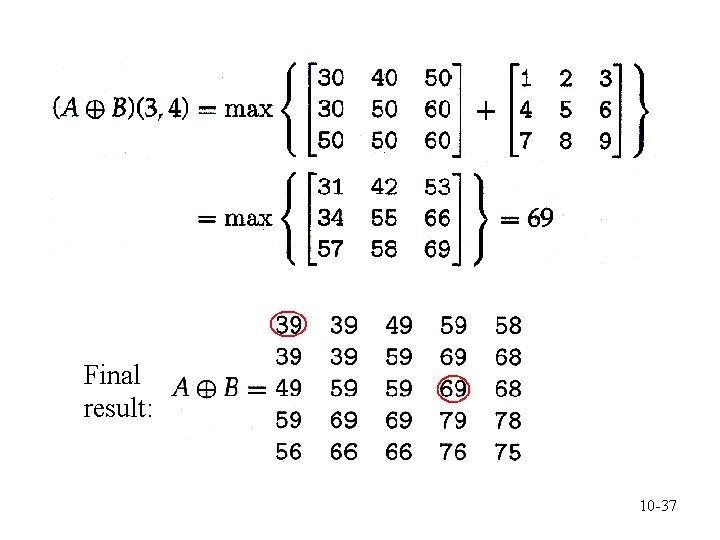 Final result: 10 -37 
