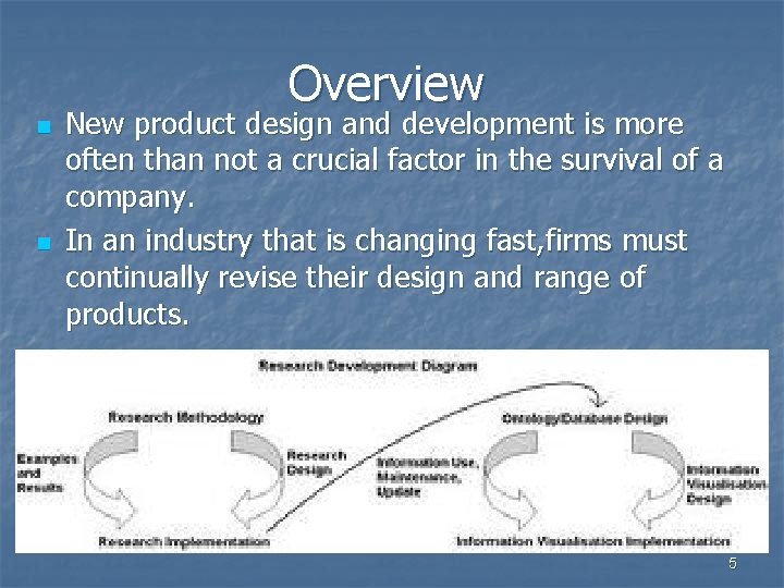 Overview n n New product design and development is more often than not a