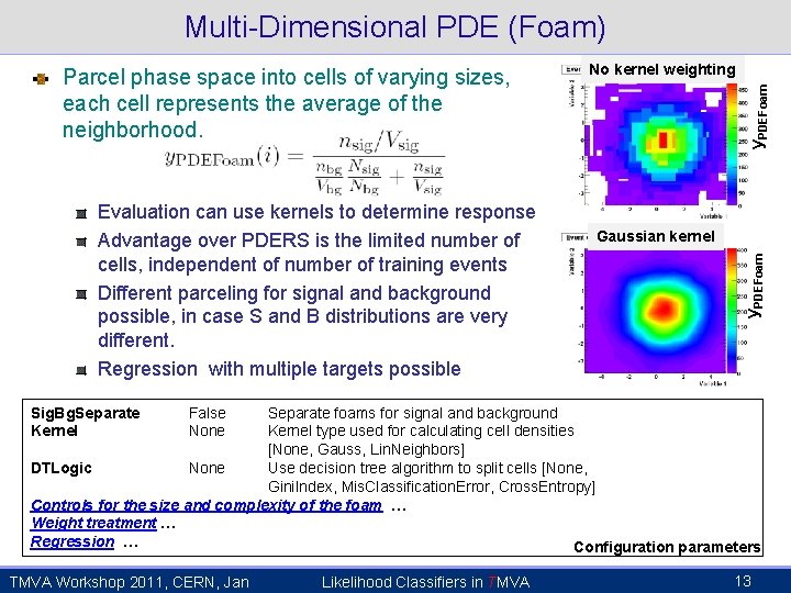 Multi-Dimensional PDE (Foam) Evaluation can use kernels to determine response Advantage over PDERS is