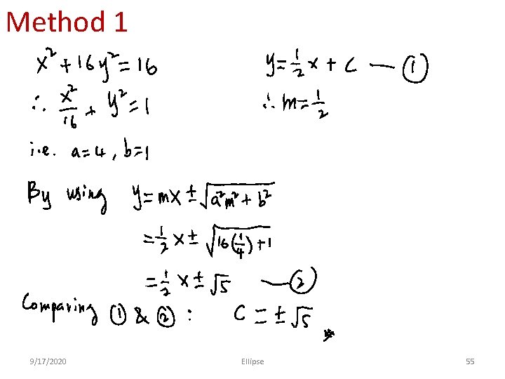 Method 1 9/17/2020 Ellipse 55 