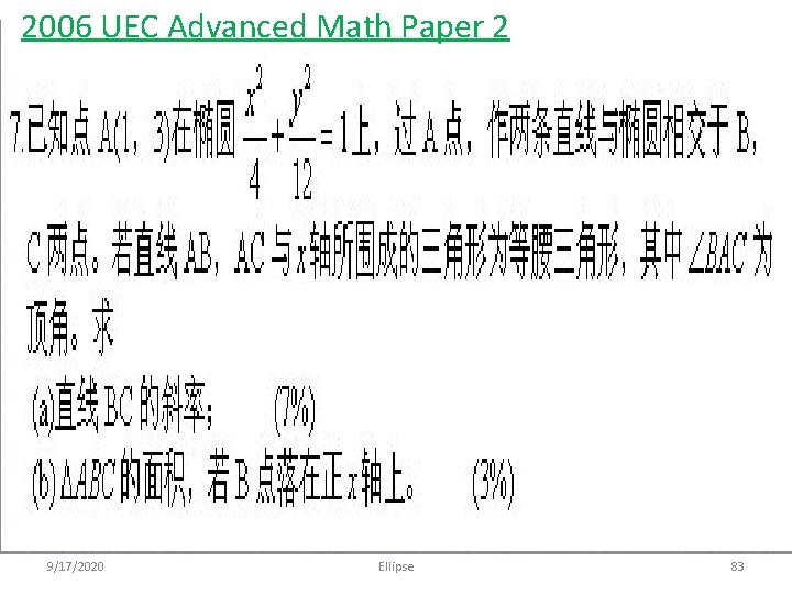 2006 UEC Advanced Math Paper 2 9/17/2020 Ellipse 83 