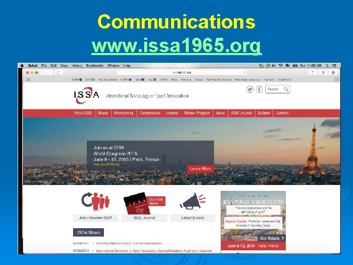 Communications www. issa 1965. org 