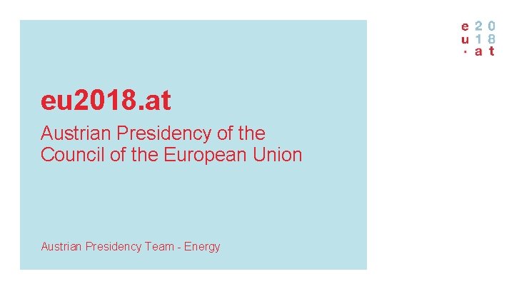 eu 2018. at Austrian Presidency of the Council of the European Union Austrian Presidency