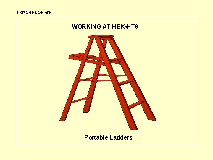 Portable Ladders WORKING AT HEIGHTS Portable Ladders 