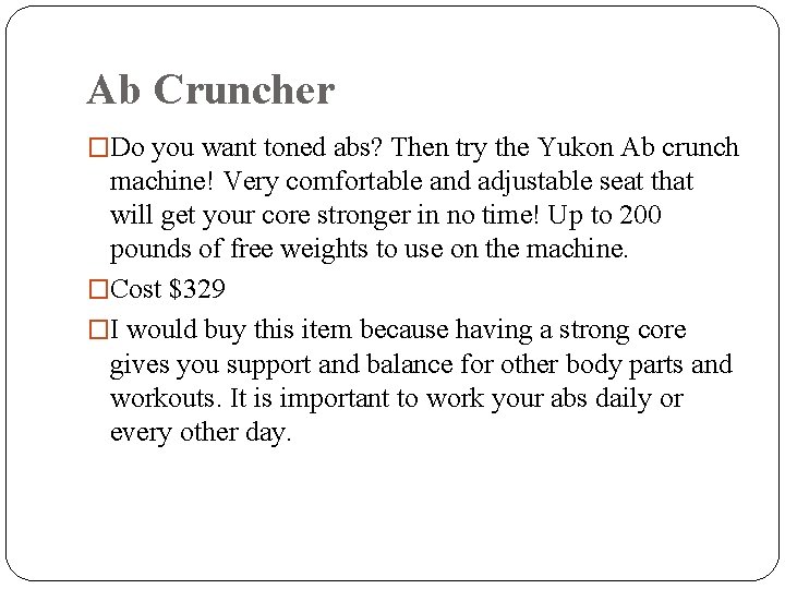 yukon ab crunch machine