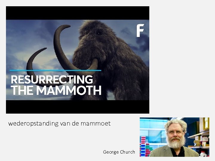 wederopstanding van de mammoet George Church 