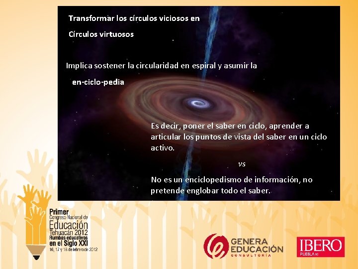 Transformar los círculos viciosos en Círculos virtuosos Implica sostener la circularidad en espiral y