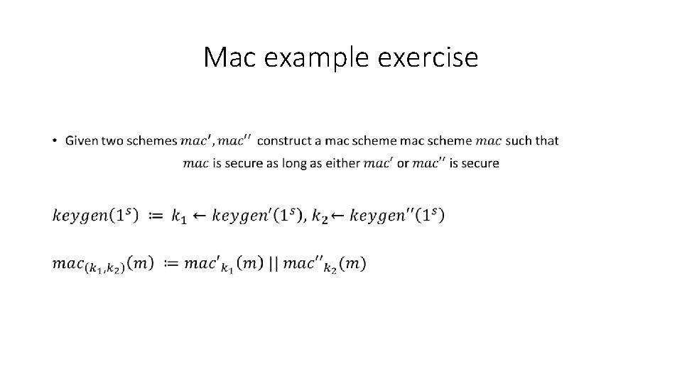 Mac example exercise • 