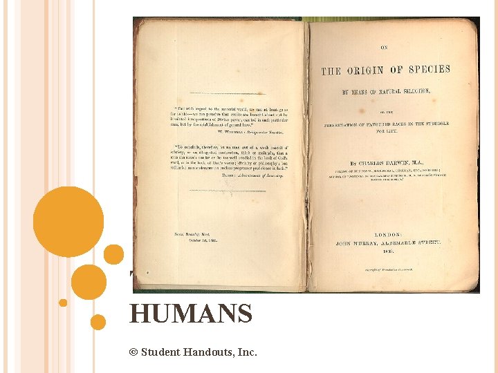 THE EARLIEST HUMANS © Student Handouts, Inc. 