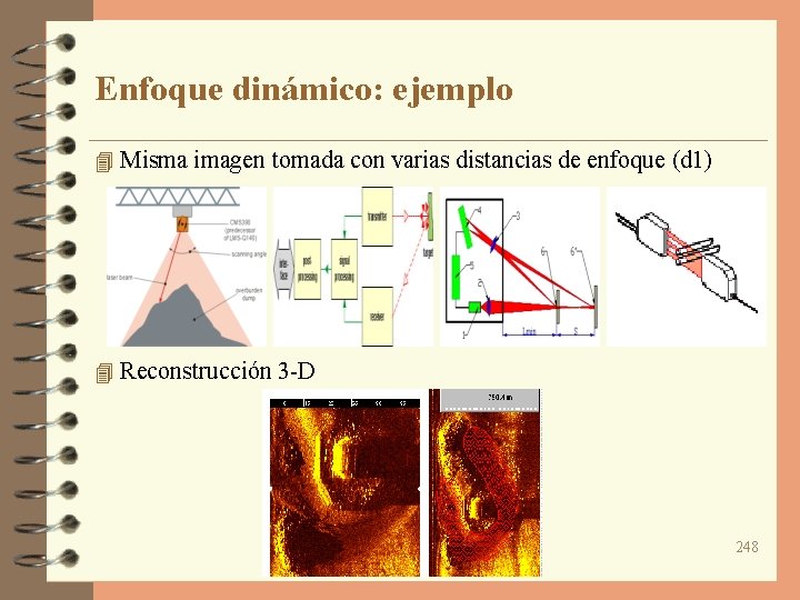 Enfoque dinámico: ejemplo 4 Misma imagen tomada con varias distancias de enfoque (d 1)