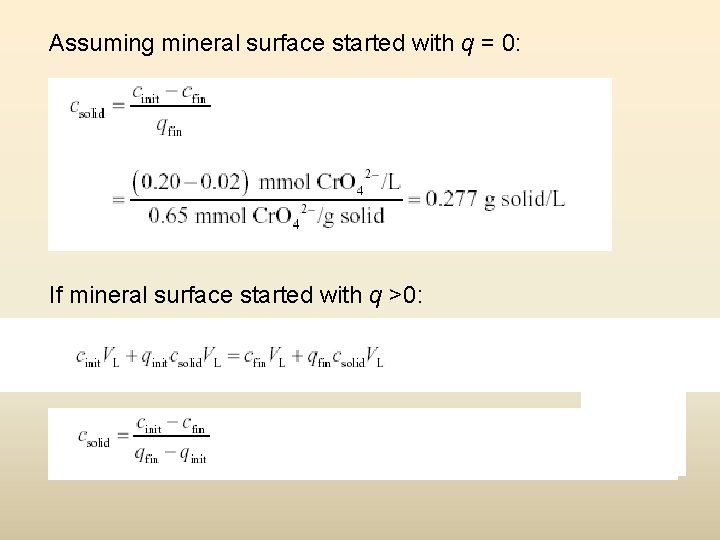 Assuming mineral surface started with q = 0: If mineral surface started with q