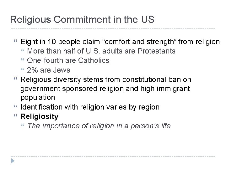 Religious Commitment in the US Eight in 10 people claim “comfort and strength” from Religious Commitment in the US Eight in 10 people claim “comfort and strength” from