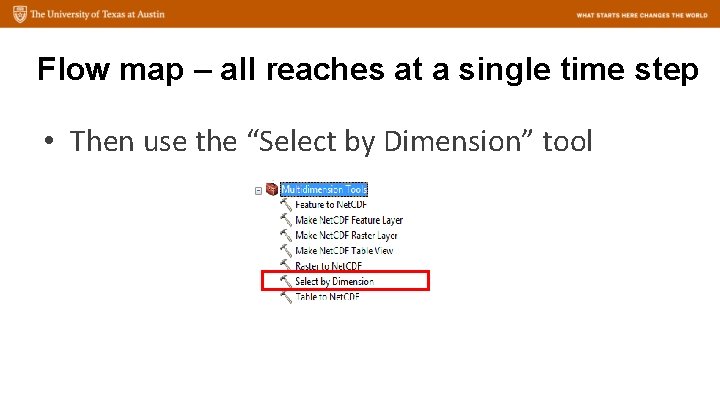 Flow map – all reaches at a single time step • Then use the