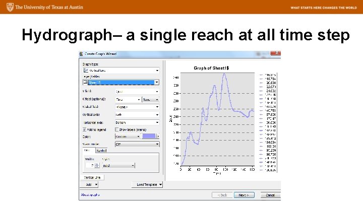 Hydrograph– a single reach at all time step 