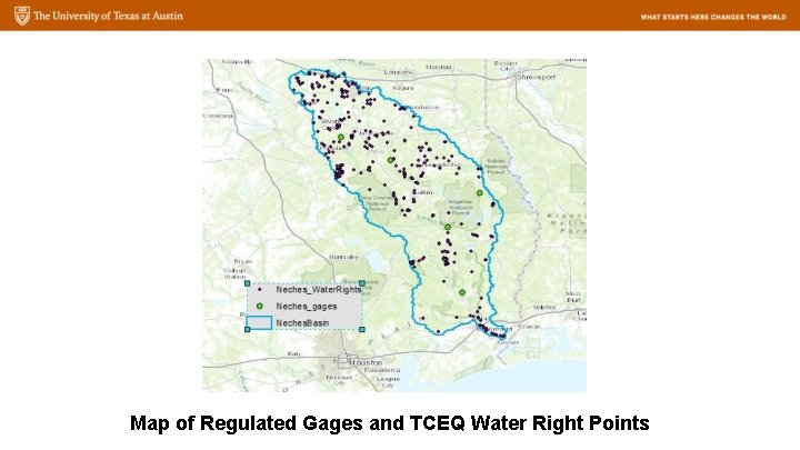 Map of Regulated Gages and TCEQ Water Right Points 