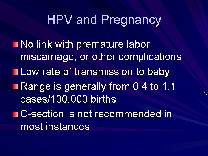 hpv and pregnancy delivery