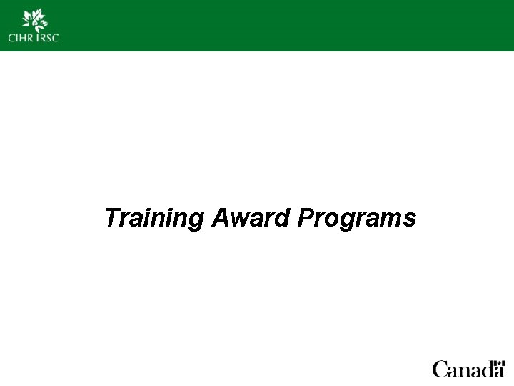 Training Award Programs 