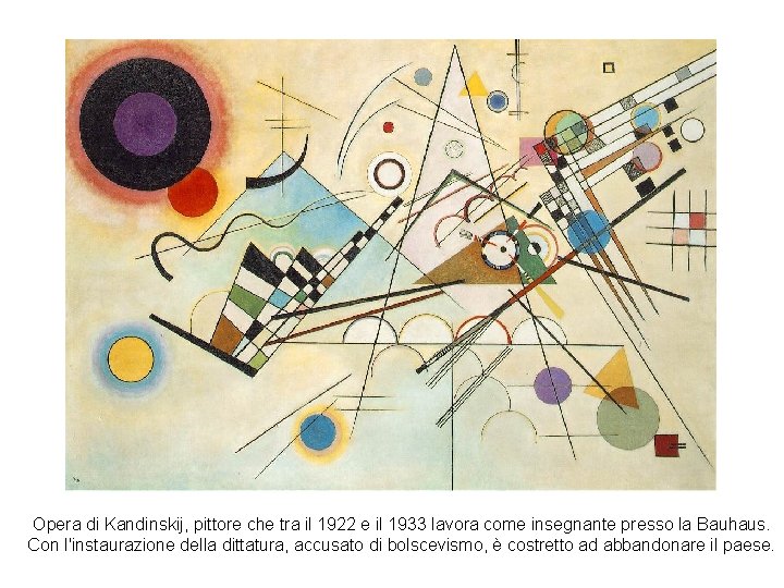 Opera di Kandinskij, pittore che tra il 1922 e il 1933 lavora come insegnante