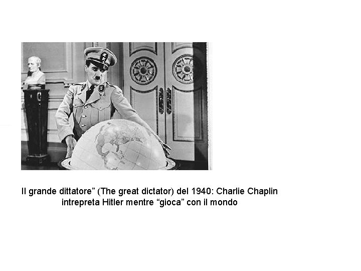 Il grande dittatore” (The great dictator) del 1940: Charlie Chaplin intrepreta Hitler mentre “gioca”