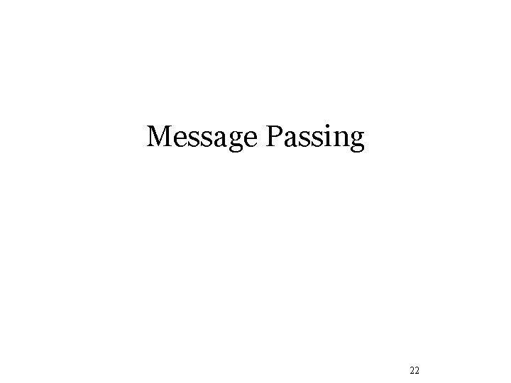 Message Passing 22 