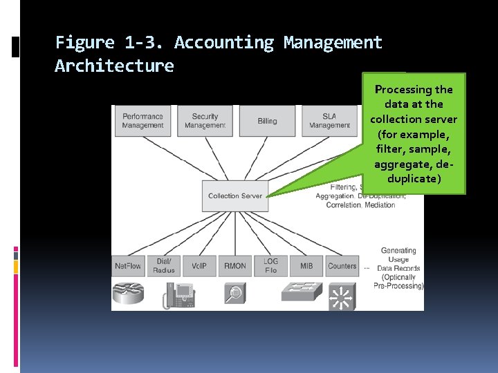 Figure 1 -3. Accounting Management Architecture Processing the data at the collection server (for