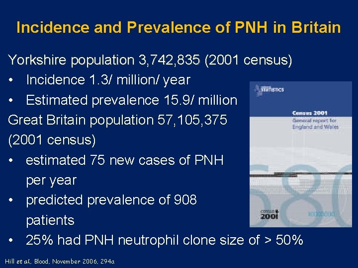 Incidence and Prevalence of PNH in Britain Yorkshire population 3, 742, 835 (2001 census)