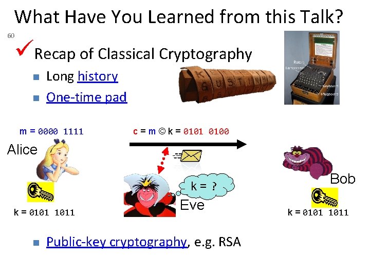 What Have You Learned from this Talk? 60 Recap of Classical Cryptography Long history