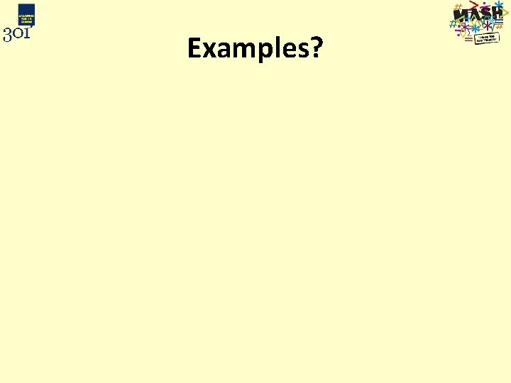 Examples? 