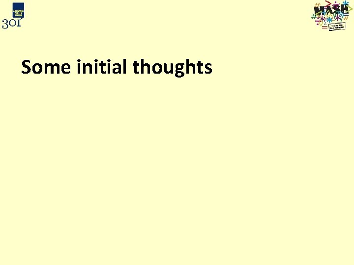 Some initial thoughts 