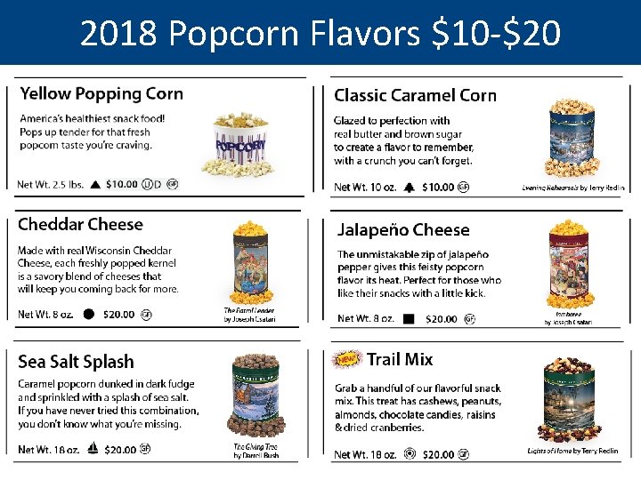 2018 Popcorn Flavors $10 -$20 
