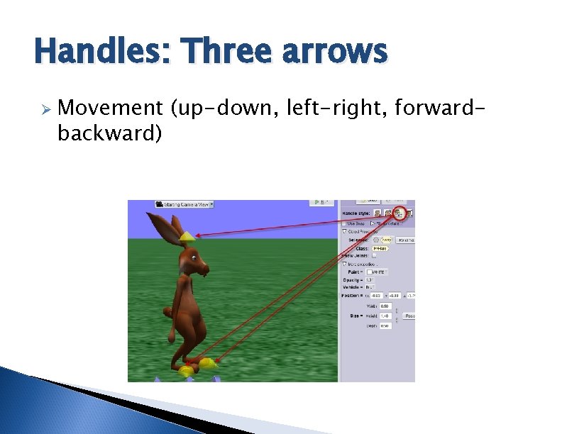 Handles: Three arrows Ø Movement backward) (up-down, left-right, forward- 