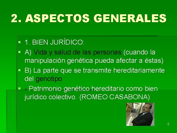 2. ASPECTOS GENERALES § 1. BIEN JURÍDICO: § A) Vida y salud de las