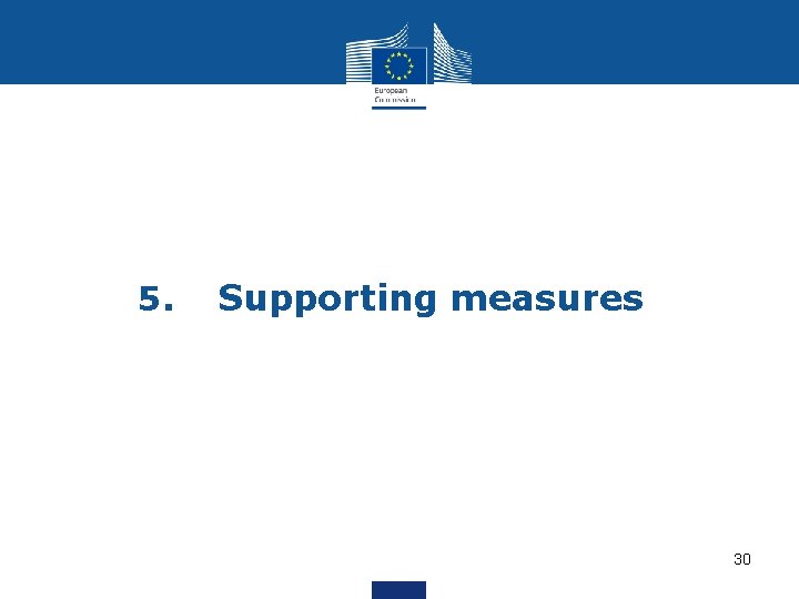 5. Supporting measures 30 5. Supporting measures 30