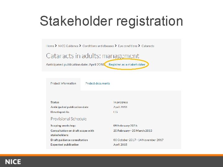 Stakeholder registration 