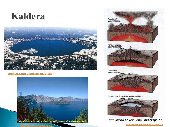 Kaldera http: //kurz. geologie. sci. muni. cz/kapitola 4. htm http: //www. gweb. cz/dotazy/d-695/ http: