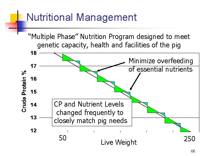 Nutritional Management “Multiple Phase” Nutrition Program designed to meet genetic capacity, health and facilities
