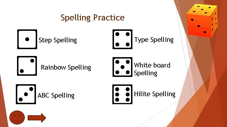 Spelling Practice Step Spelling Rainbow Spelling ABC Spelling Type Spelling White board Spelling Hilite