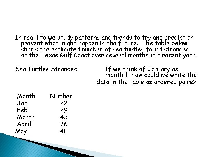 In real life we study patterns and trends to try and predict or prevent