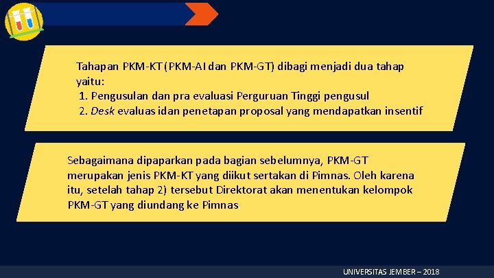 Tahapan PKM-KT (PKM-AI dan PKM-GT) dibagi menjadi dua tahap yaitu: 1. Pengusulan dan pra