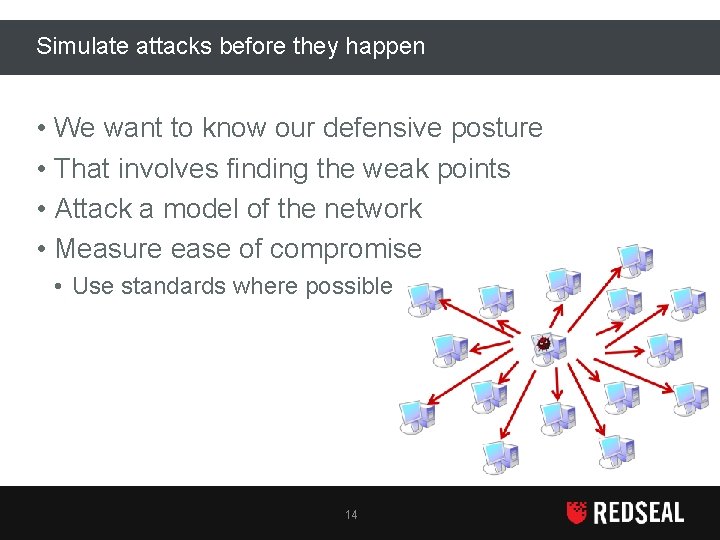 Simulate attacks before they happen • We want to know our defensive posture •