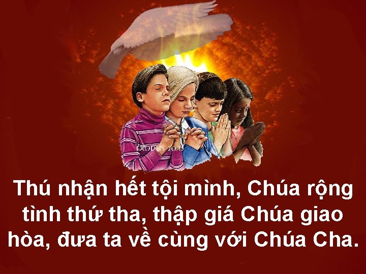 Thú nhận hết tội mình, Chúa rộng tình thứ tha, thập giá Chúa giao