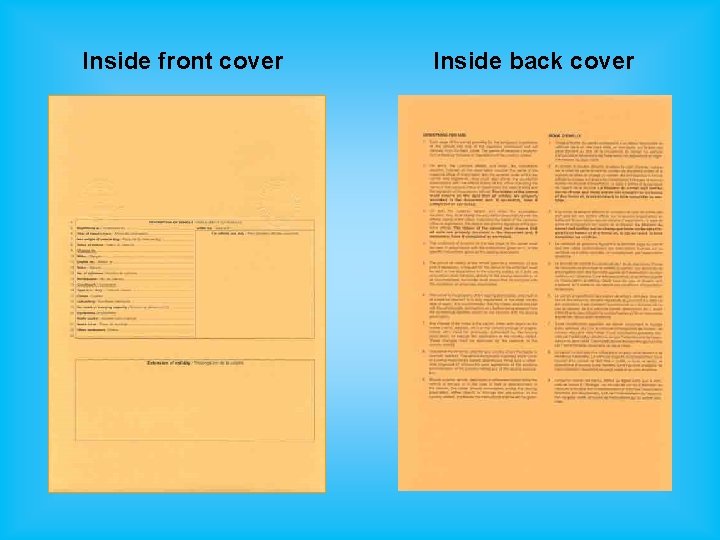 Inside front cover Inside back cover 