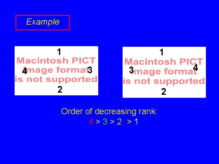 Example 1 1 3 4 4 3 2 Order of decreasing rank: 4>3>2 >1