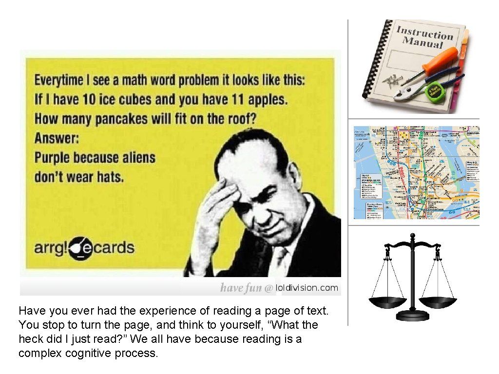 Have you ever had the experience of reading a page of text. You stop